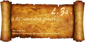 Lövenfeld Zsolt névjegykártya